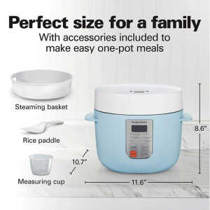 HAMILTON BEACH 1L MULTI-FUNCTION RICE COOKER 5.5CUP UNCOOKED/12CUP COOKED 120V | HB-37561MN - Image 
