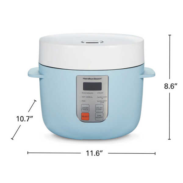HAMILTON BEACH 1L MULTI-FUNCTION RICE COOKER 5.5CUP UNCOOKED/12CUP COOKED 120V | HB-37561MN - Image 