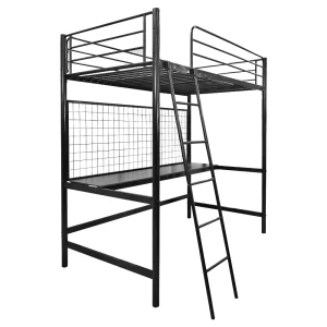 METAL BUNK BED WITH BUREAU BLACK | HS-LFT-BD-001 - Image 