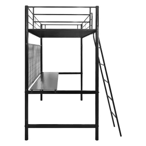 METAL BUNK BED WITH BUREAU BLACK | HS-LFT-BD-001 - Image 