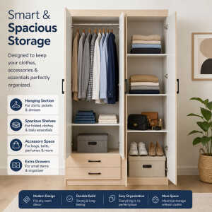4 DOOR WARDROBE 120X45X200CM | HS435141 - Image 