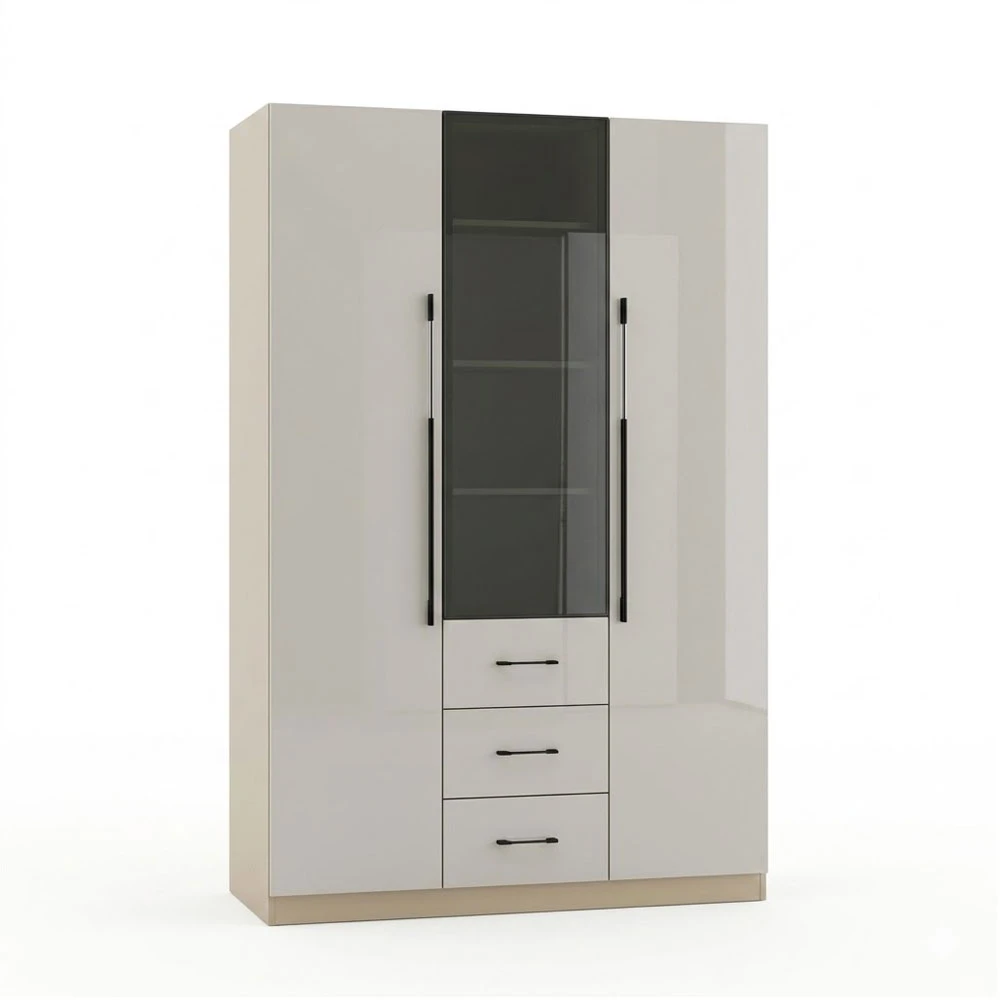 Sleek See-Through Wardrobe, 120x45x200cm
