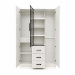TWO & ONE DOOR 120X45X200CM TRANSPARENT WARDROBE | HS435142 - Image 