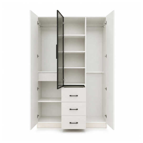 TWO & ONE DOOR 120X45X200CM TRANSPARENT WARDROBE | HS435142 - Image 