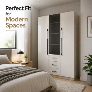 TWO & ONE DOOR 120X45X200CM TRANSPARENT WARDROBE | HS435142 - Image 