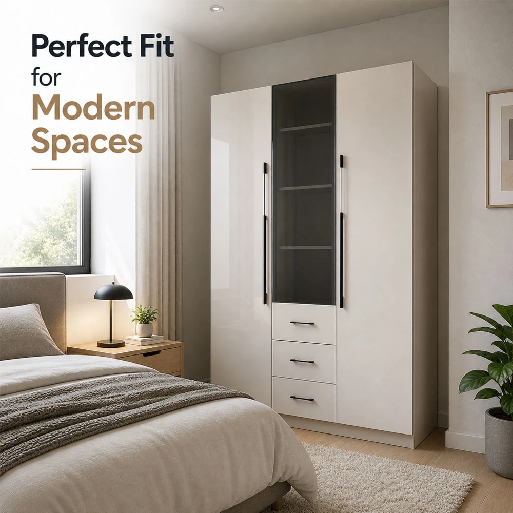 Transparent Wardrobe – 2+1 Doors, 120x45x200cm