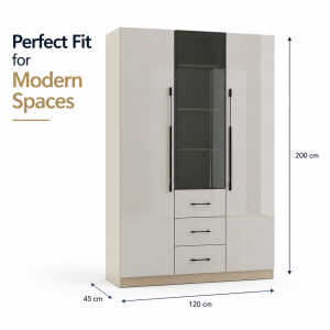 TWO & ONE DOOR 120X45X200CM TRANSPARENT WARDROBE | HS435142 - Image 