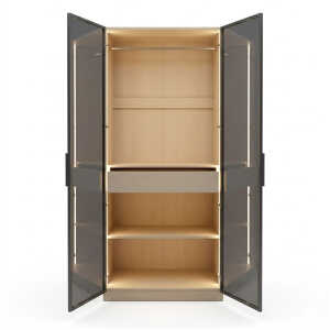 2 DOOR WARDROBE WITH TRANSPARENT DOOR 80X45X200CM | HS435143 - Image 
