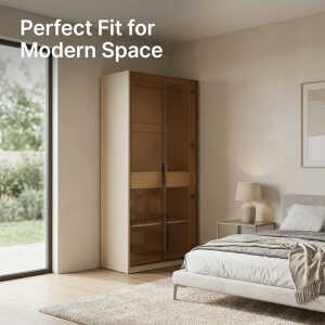 2 DOOR WARDROBE WITH TRANSPARENT DOOR 80X45X200CM | HS435143 - Image 