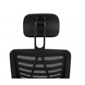 SWIVEL OFFICE CHAIR W/ ADJUSTABLE HEIGHT + HEADREST BLACK | KB-33769 - Image 