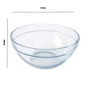 MAXIM GLASSWARE 6.7" GLASS BOWL SET 2 PCS TRANSPARENT D17XH8CM | MB-SC7-2-1SLV - Image 