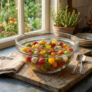 MAXIM GLASSWARE 6.7" GLASS BOWL SET 2 PCS TRANSPARENT D17XH8CM | MB-SC7-2-1SLV - Image 