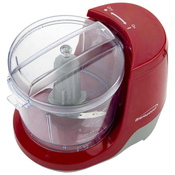 BRENTWOOD 1.5 CUP MINI FOOD CHOPPER RED | MC-109R - Image 