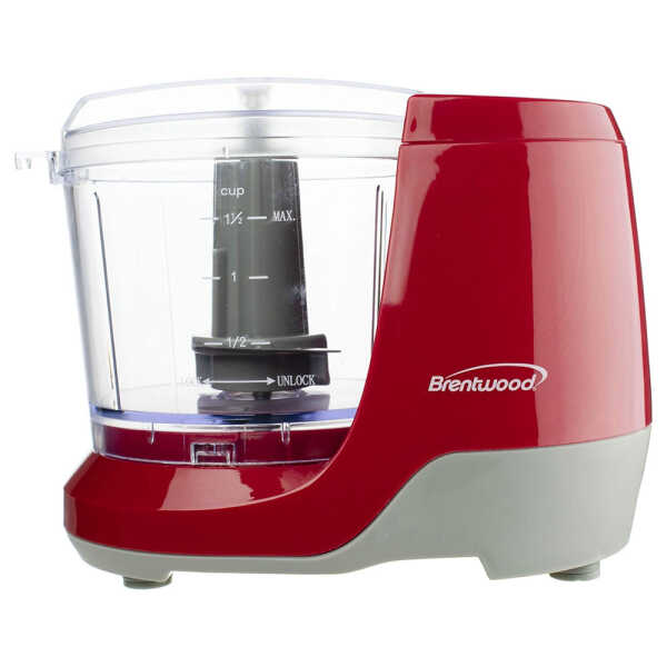 BRENTWOOD 1.5 CUP MINI FOOD CHOPPER RED | MC-109R - Image 1