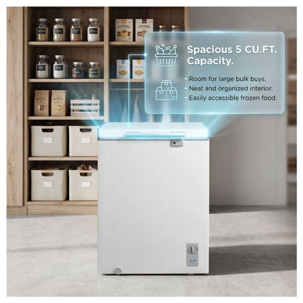 MIDEA 5 CU.FT CHEST FREEZER WHITE | MDRC206FZG01 - Image 