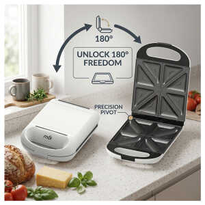 MOI 4-SLICE SANDWICH MAKER WHITE | MSM4SLW - Image 