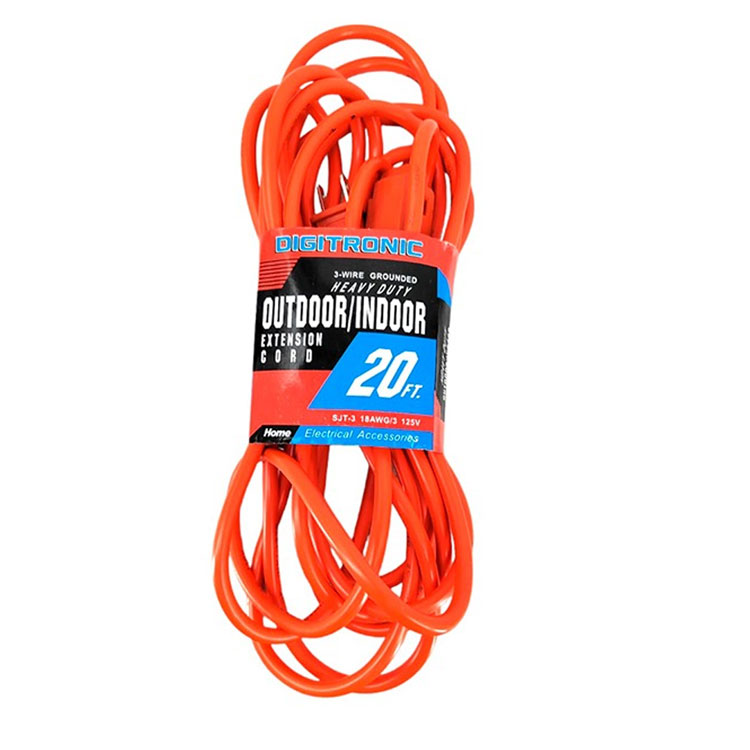 Digitronic 20ft heavy duty orange outdoor extension cord.