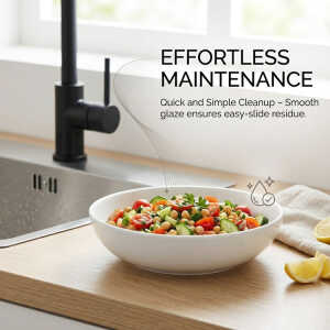 8.5" ROUND CERAMIC BOWL WHITE D22XH5CM | NVA25091544 - Image 