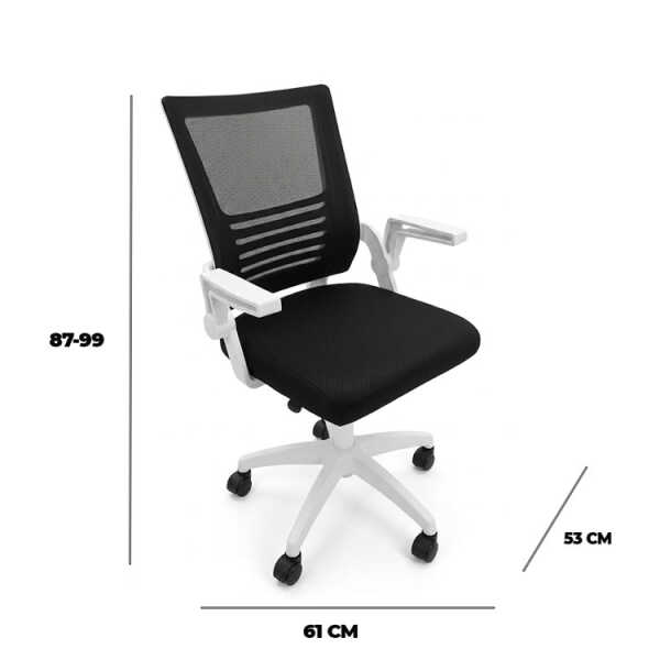SWIVEL OFFICE CHAIR W/ ADJUSTABL HEIGHT BLACK | NVA25091636 - Image 