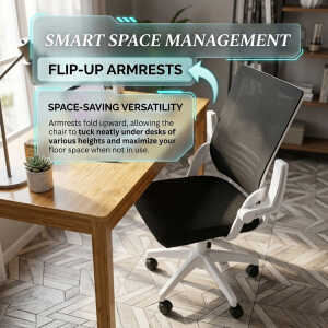 SWIVEL OFFICE CHAIR W/ ADJUSTABL HEIGHT BLACK | NVA25091636 - Image 