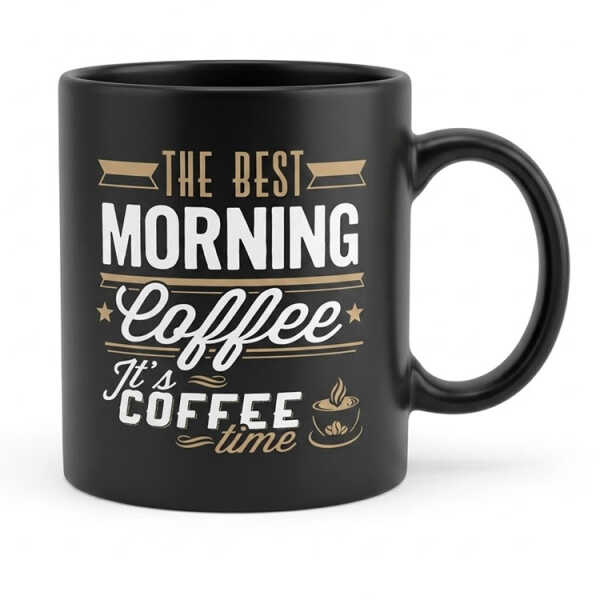 500ML CERAMIC MUG D10 X H11 CM BLACK (VARIOUS TEXT OPTIONS) | NVL2581474 - Image 
