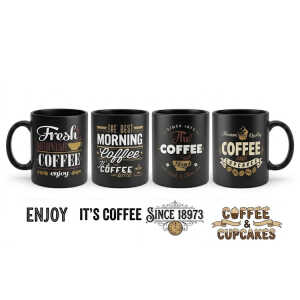 500ML CERAMIC MUG D10 X H11 CM BLACK (VARIOUS TEXT OPTIONS) | NVL2581474 - Image 