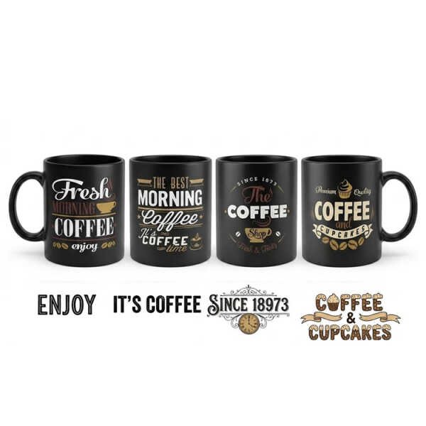 500ML CERAMIC MUG D10 X H11 CM BLACK (VARIOUS TEXT OPTIONS) | NVL2581474 - Image 