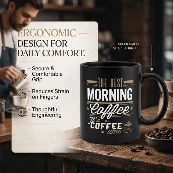 500ML CERAMIC MUG D10 X H11 CM BLACK (VARIOUS TEXT OPTIONS) | NVL2581474 - Image 