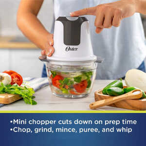 OSTER 3-CUP MINI FOOD CHOPPER W/GLASS BOWL 120V | OST-2156028 - Image 