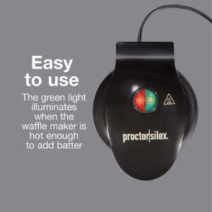 PROCTOR SILEX (MINI) PETTITE WAFFLE MAKER BLACK 120V | PS-26100 - Image 
