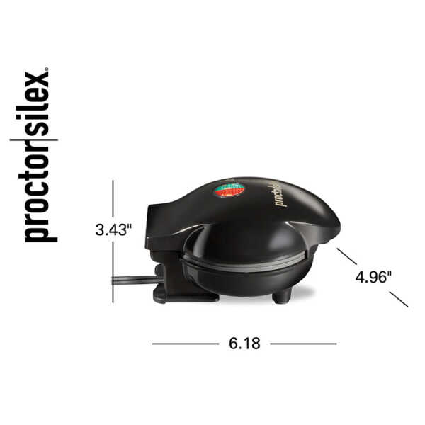 PROCTOR SILEX (MINI) PETTITE WAFFLE MAKER BLACK 120V | PS-26100 - Image 