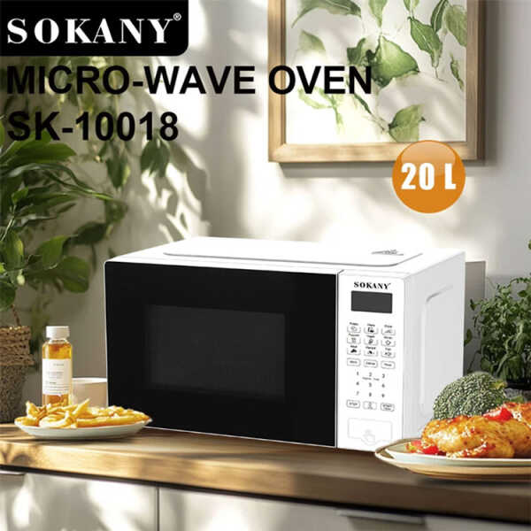SOKANY 0.7CUFT/20L MICROWAVE WHITE 110V-1100W | SK-10018 - Image 
