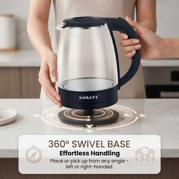 SOKANY 2L CORDLESS ELECTRIC KETTLE 110V-1500W | SK-SH1097 - Image 