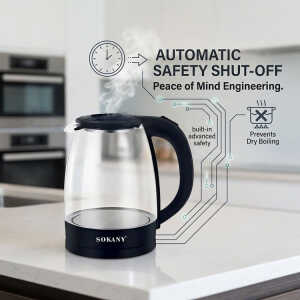 SOKANY 2L CORDLESS ELECTRIC KETTLE 110V-1500W | SK-SH1097 - Image 