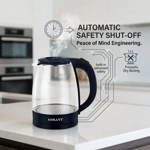 SOKANY 2L CORDLESS ELECTRIC KETTLE 110V-1500W | SK-SH1097 - Image 