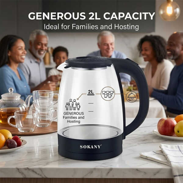 SOKANY 2L CORDLESS ELECTRIC KETTLE 110V-1500W | SK-SH1097 - Image 
