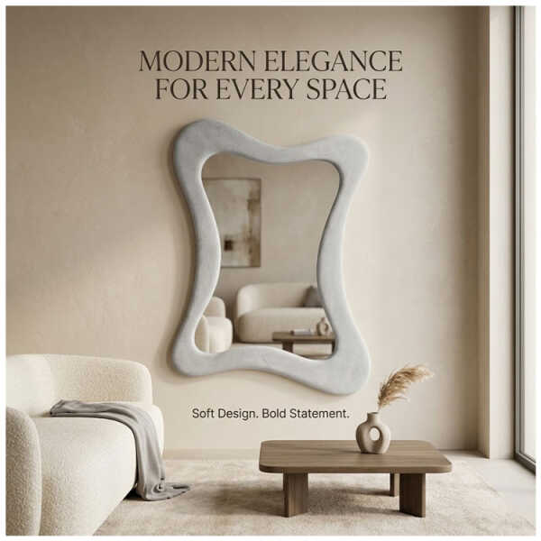 WALL MIRROR 70 X 90 CM GREY | STUDIO-1041 - Image 