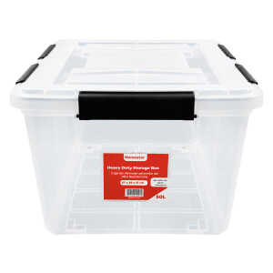 HOMESTAR PLASTIC 50L STORAGE BOX WITH LID | TG51513 - Image 