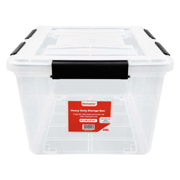 HOMESTAR PLASTIC 50L STORAGE BOX WITH LID | TG51513 - Image 