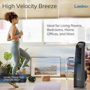 LASKO 35" HIGH VELOCITY BLOWER FAN W/ REMOTE BLACK 120V | U35122 - Image 