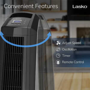 LASKO 35" HIGH VELOCITY BLOWER FAN W/ REMOTE BLACK 120V | U35122 - Image 