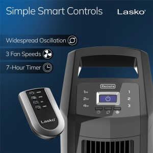 LASKO 35" HIGH VELOCITY BLOWER FAN W/ REMOTE BLACK 120V | U35122 - Image 