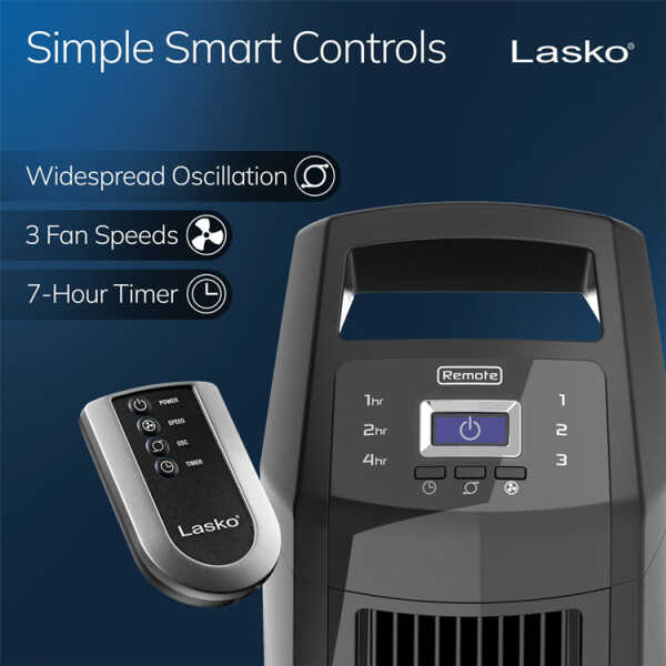 LASKO 35" HIGH VELOCITY BLOWER FAN W/ REMOTE BLACK 120V | U35122 - Image 