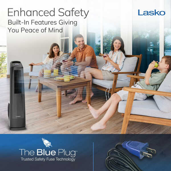 LASKO 35" HIGH VELOCITY BLOWER FAN W/ REMOTE BLACK 120V | U35122 - Image 