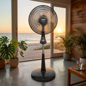 SAMURAI TROPICAL PLUS 18" PEDESTAL FAN 120V BLACK | VE2312IO - Image 