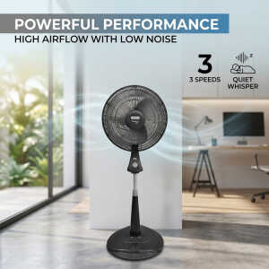 SAMURAI TROPICAL PLUS 18" PEDESTAL FAN 120V BLACK | VE2312IO - Image 