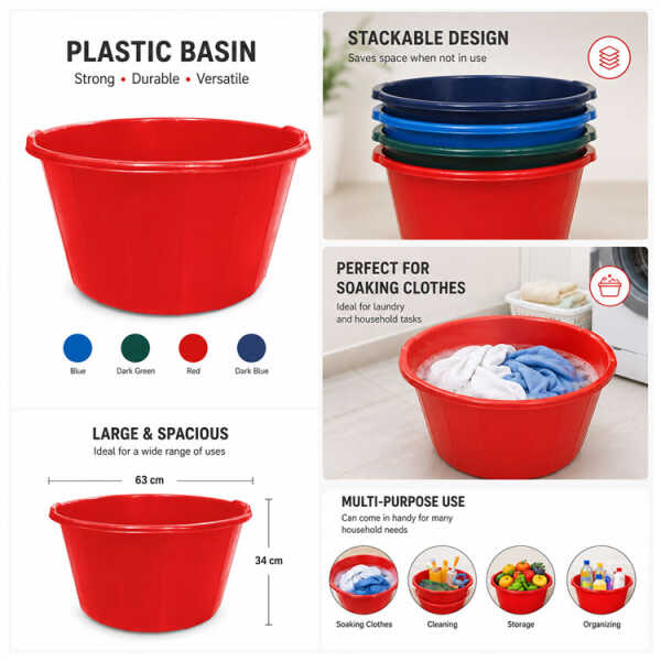 COLORED PLASTIC BASIN | 1104MEGA - Image 
