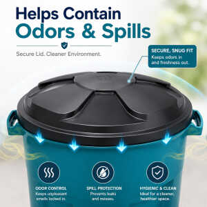 PLASTIC 70L DUSTBIN WITH LID | 1134MEGA - Image 