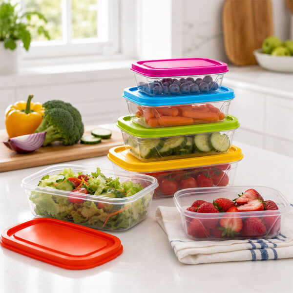 5 PIECES PLASTIC FOOD CONTAINER SET | 210-8010 - Image 