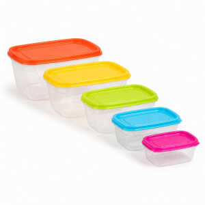 5 PIECES PLASTIC FOOD CONTAINER SET | 210-8010 - Image 